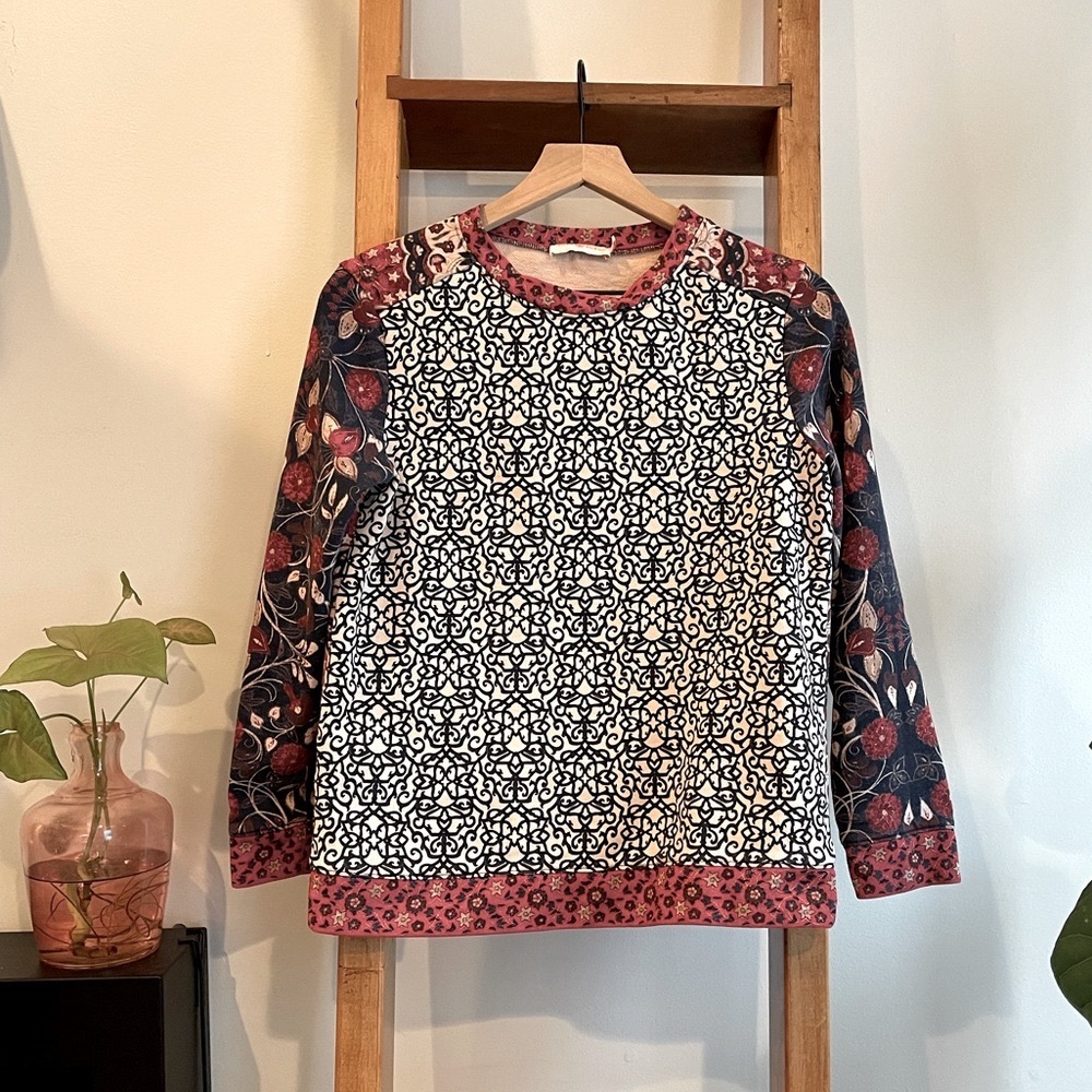 Tory Burch Sz Xs Multi Pattern Pullover! - image 2